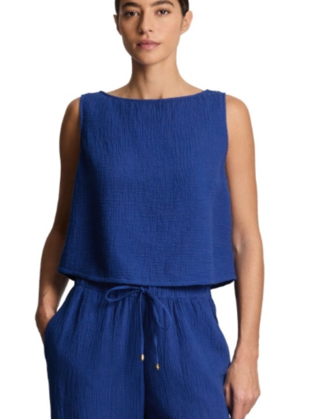 Lauren Ralph Lauren Women's Top Cover-up Swim Blue Size L 12632